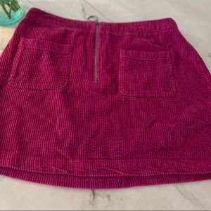 Wild Fable mini skirt cord with zipper front and pockets Sz L color Pink